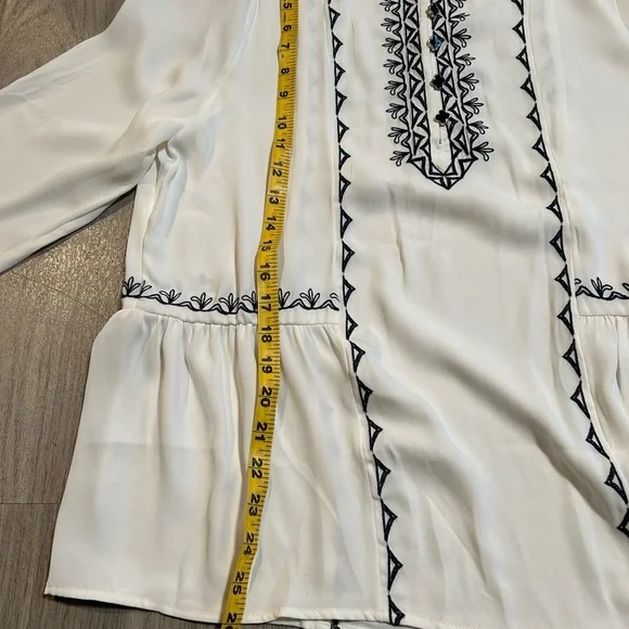Chico's Ivory Blouse with Black Embroidery - Picture 11 of 14